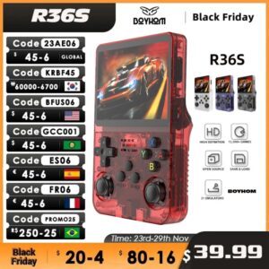 Consola de videojuegos portátil Retro R36S, sistema Linux, pantalla IPS de 3,5 pulgadas, reproductor de vídeo portátil de bolsillo, 64G, 128GB, juegos, regalo para niños