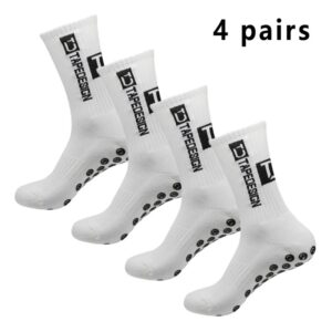 Calcetines deportivos de fútbol para hombre, medias de media pantorrilla de silicona, antideslizantes, de puntos, baloncesto y yoga, 4 pares