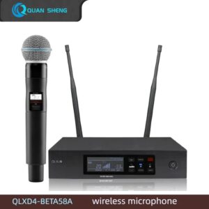 SISTEMA DE MICRÓFONO INALÁMBRICO QLXD4 BETA58 BETA58A, micrófono de mano de metal de alta calidad, UHF, 1 canal, actuación en escenario de karaoke