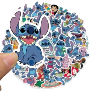 Pegatinas de Lilo & Stitch de dibujos animados de Disney para niños, calcomanías de grafiti de Lilo & Stitch para diario, portátil, equipaje, monopatín, juguete clásico, 10/30/50 piezas