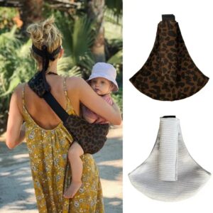 Portabebés de seguridad para salir, taburete de cintura con patrón de leopardo Simple, portátil, tipo abrazo frontal y trasero, artefacto para bebé