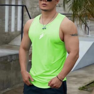 Camiseta sin mangas informal para hombre, camisa interior de malla con cuello redondo, top deportivo para Fitness, chaleco de entrenamiento de secado rápido, 2024
