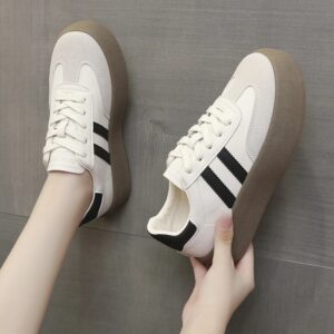 Zapatillas deportivas informales con cordones para Mujer, Zapatos vulcanizados De punta redonda para exteriores, primavera y otoño, 2024