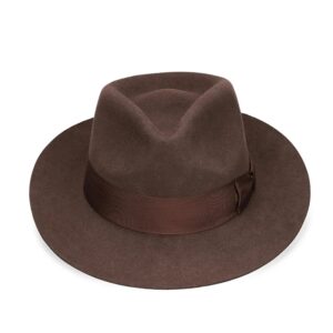 Sombrero de gángster Fedora británico para hombre, gorro de fieltro de lana 100%, 60 cm, XXL, talla grande, forrado de satén, envío en caja de alta calidad, nuevo