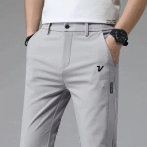 Pantalones de golf elásticos de seda de hielo para hombre, pantalones de golf de secado rápido, ajustados, de alta calidad, a la moda, novedad de verano, 2024