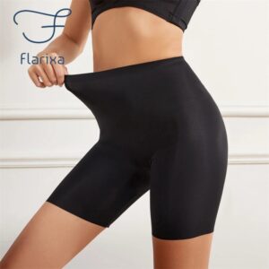 Flarixa, pantalones cortos de cintura alta sin costuras, Bragas para mujer, control de barriga, levantamiento de cadera, pantalones de seguridad de seda de hielo, ropa interior, boyshorts boxer