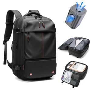 Mochila de viaje de compresión al vacío para hombre, mochila para portátil de 17 pulgadas, mochila escolar de gran capacidad para negocios, mochila de senderismo expandida