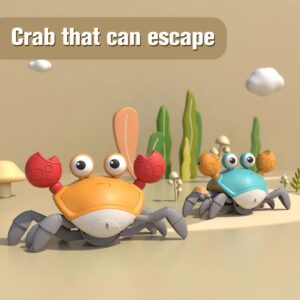 Cangrejo de Escape de baile para bebés, cangrejo para gatear, Juguete Musical en movimiento, juguete para correr, juguetes interactivos para gatear