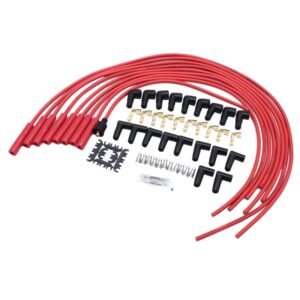 Juego de cables de bujía 4041R, 8mm, Super Stock, núcleo espiral de cobre, Universal, Rojo
