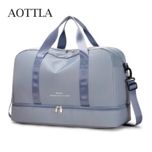 AOTTLA Bolso de viaje bolso de mano grande informal para mujer, bolso de hombro multifunción, bolso cruzado de alta calidad, bolso de lona, bolso de fitness deportivo de color sólido clásico