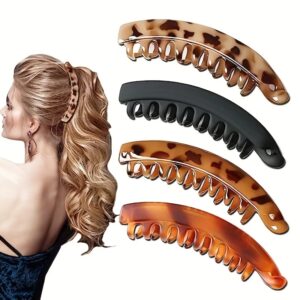 Pinza de pelo de plátano mate para mujer, horquilla en forma de pez, diadema de cola de caballo, accesorios para el cabello, pasadores de abrazadera