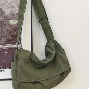 Bolso de mensajero Vintage para mujer, bolso de mano de lona para adolescentes, bolso de mano informal, bolsos cruzados