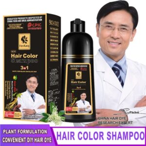 Champú para lavar el cabello, Color negro, permanente, auténtico, sin daño, plantas naturales, sin estimulación