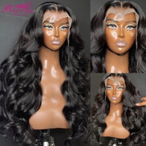 Peluca de cabello humano ondulado para mujer, postizo de encaje Frontal 13x6 HD, 30, 32 pulgadas, 13x4, 4x4