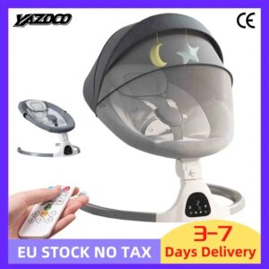 Mecedora eléctrica de lujo para cama de bebé, columpio reclinable, silla de columpio automática para bebé, cinturón de seguridad de cinco puntos con Control remoto