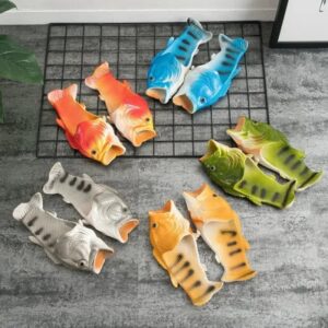 Zapatillas divertidas para hombre y niño, zapatos familiares, sandalias para padres e hijos, zapatos de playa de talla grande 24-47, zapatillas de pescado Unisex para verano