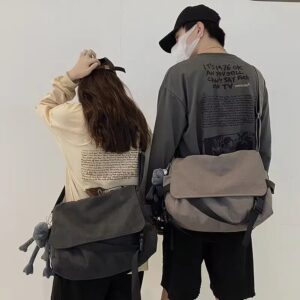 Bolso cruzado minimalista, bandolera de lona de gran capacidad, estilo Retro, versión coreana
