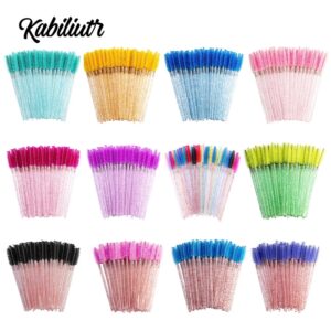 Varitas de rímel desechables, aplicador de pestañas, cepillo Spoolies para extensión de pestañas, cejas y maquillaje, cosmético de cristal, 300/50