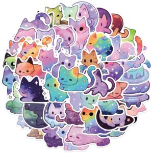 Pegatinas de dibujos animados de gato estrellado para niños, pegatinas de grafiti para casco de juguete, motocicleta, funda de teléfono, equipaje, 50 piezas