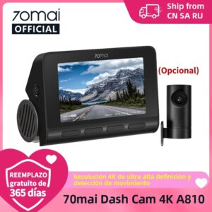 70mai-Cámara de salpicadero 4K A810 Ultra HD con GPS integrado, ADAS, grabación automática, 150FOV, detección de movimiento, soporte DVR para coche, cámara trasera