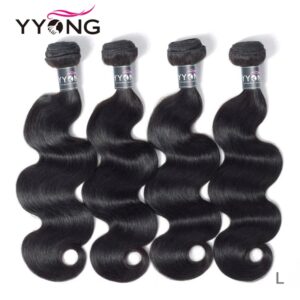 Yyong Hair-extensiones de pelo peruano ondulado, mechones de pelo humano Remy, tejido de 4 piezas, 8-30 pulgadas