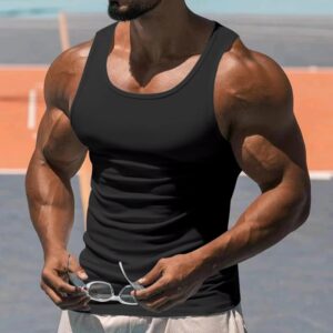 Camiseta de tirantes americana para hombre, top deportivo elástico sin mangas, para entrenamiento físico