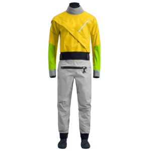 Traje seco de Kayak para hombre, tela impermeable de 3 capas con látex en el cuello y la muñeca, río de agua blanco pendiente