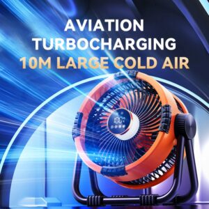 Ventilador portátil recargable para acampada, circuladores de aire de 20000mAh, ajuste de 4 velocidades y rotación de 360 °, ventiladores de techo inalámbricos para tienda de campaña