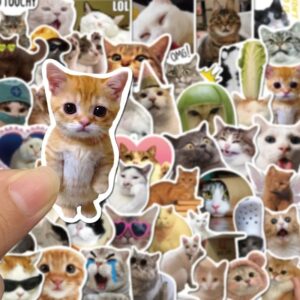 Pegatina de PVC Kawaii Love Cat para niños, decoración coreana para álbumes de recortes, papelería, suministros escolares, 10/30/50 piezas