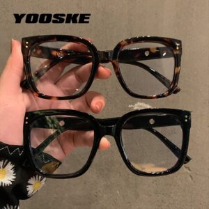 YOOSKE-Montura de gafas cuadradas de gran tamaño para hombres y mujeres, gafas antiluz azul, gafas ópticas para computadora