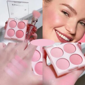 Colorete en polvo para maquillaje Facial, 4 colores, dulce, cálido, mate, mejilla, belleza Facial, cosmético