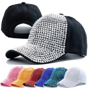 Gorra de béisbol con incrustaciones de diamantes para mujer, Gorra lisa Simple, ajustable, informal, ropa de calle al aire libre, sombrero de moda, nueva