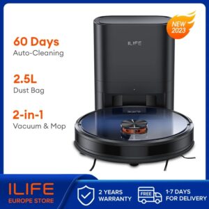 ILIFE-Robot y fregona T10s, estación de vacío automático, navegación LDS, succión de 3000Pa, hogar inteligente, húmedo y seco