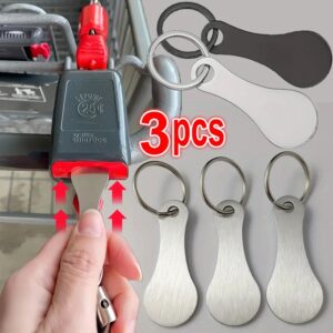 Llavero portátil duro de acero inoxidable metálico para carro de compras, gancho para llaves, accesorios prácticos de uso diario
