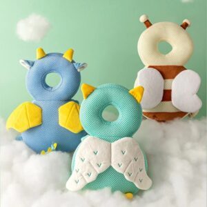 Protector de cabeza de bebé 1-3T, cojín de seguridad para evitar daños en la espalda, almohadas de seguridad de dibujos animados de Ángel y abeja