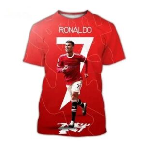 Cristiano Ronaldo-Camiseta de manga corta con estampado 3D para niños, camisa informal de cuello redondo con estrella de fútbol, Hip Hop, moda de verano, nueva
