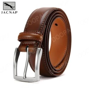 Cinturones de cuero genuino de alta calidad para hombres, hebilla de Pin grande larga, hebilla automática de Metal, Correa masculina