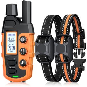 Collar eléctrico de entrenamiento para perros, dispositivo con Control remoto, impermeable, para mascotas, 5-120 libras, con vibración de choque, 3300 pies
