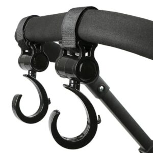 Gancho multifuncional giratorio de 360 grados para carrito de compras, ganchos para asientos de coche, accesorios para cochecito de bebé, 1/2 piezas