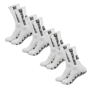 Calcetines de fútbol antideslizantes, medias de goma, algodón, 4 pares