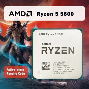 Procesador de CPU AMD Ryzen 5 5600 R5 5600 3,5 GHz, 6 núcleos, 12 hilos, 7NM, L3 = 32M, 100-000000927, sin ventilador