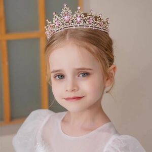 Corona de princesa para niños, Tiara de cristal, accesorios para el cabello para niñas, atmósfera de alta gama, baile, rendimiento, regalo de cumpleaños