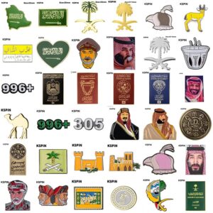 Broooches de Metal para fotos móviles de Arabia Saudita, insignia adhesiva de 3M
