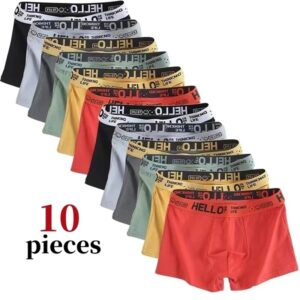 Calzoncillos bóxer de alta elasticidad para hombre, ropa interior masculina, transpirable, suave, cómoda, de talla grande, 10 piezas