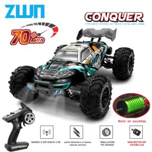 ZWN-coche teledirigido de alta velocidad para niños, camión monstruo de derrape, 1:16, 70 KM/H o 50 KM/H, 4WD, con Control remoto LED, Wltoys 144001