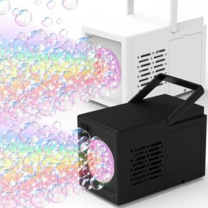 Máquina de burbujas eléctrica de mano completamente automática, juguete de cumpleaños al aire libre sin batería y agua de burbujas, 10 agujeros