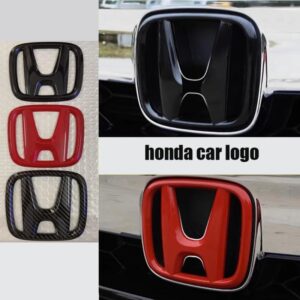 Modificación de coche adecuada para Honda 10th Accord/Civic, logotipo delantero negro y rojo, cubierta de logotipo trasero, decoración de modificación de volante