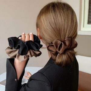 Banda elástica de seda para el cabello para mujer, de Color sólido coleteros grandes y elegantes, accesorios para el cabello, novedad