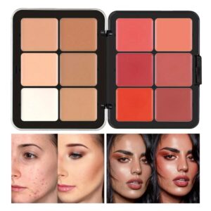 Paleta de maquillaje de contorno de resaltado mate, caja de hierro de 12 colores, corrector, crema de rubor, paleta todo en uno