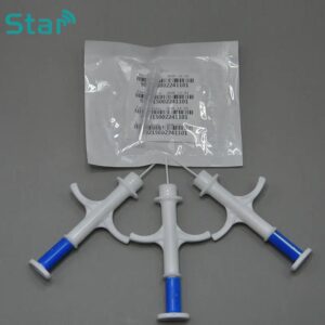 Aguja de Animal separada para FDX-B, etiqueta de identificación de mascotas, jeringa de Microchip de animales de 134,2 KHz, inyector a juego de Metal reciclado, 2,12x12MM